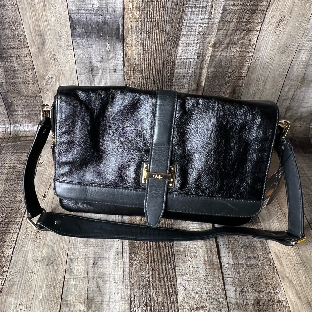 COLE HAAN BLACK LEATHER SHOULDER BAG HANDBAG PURSE SMALL SIZE - Picture 12 of 16